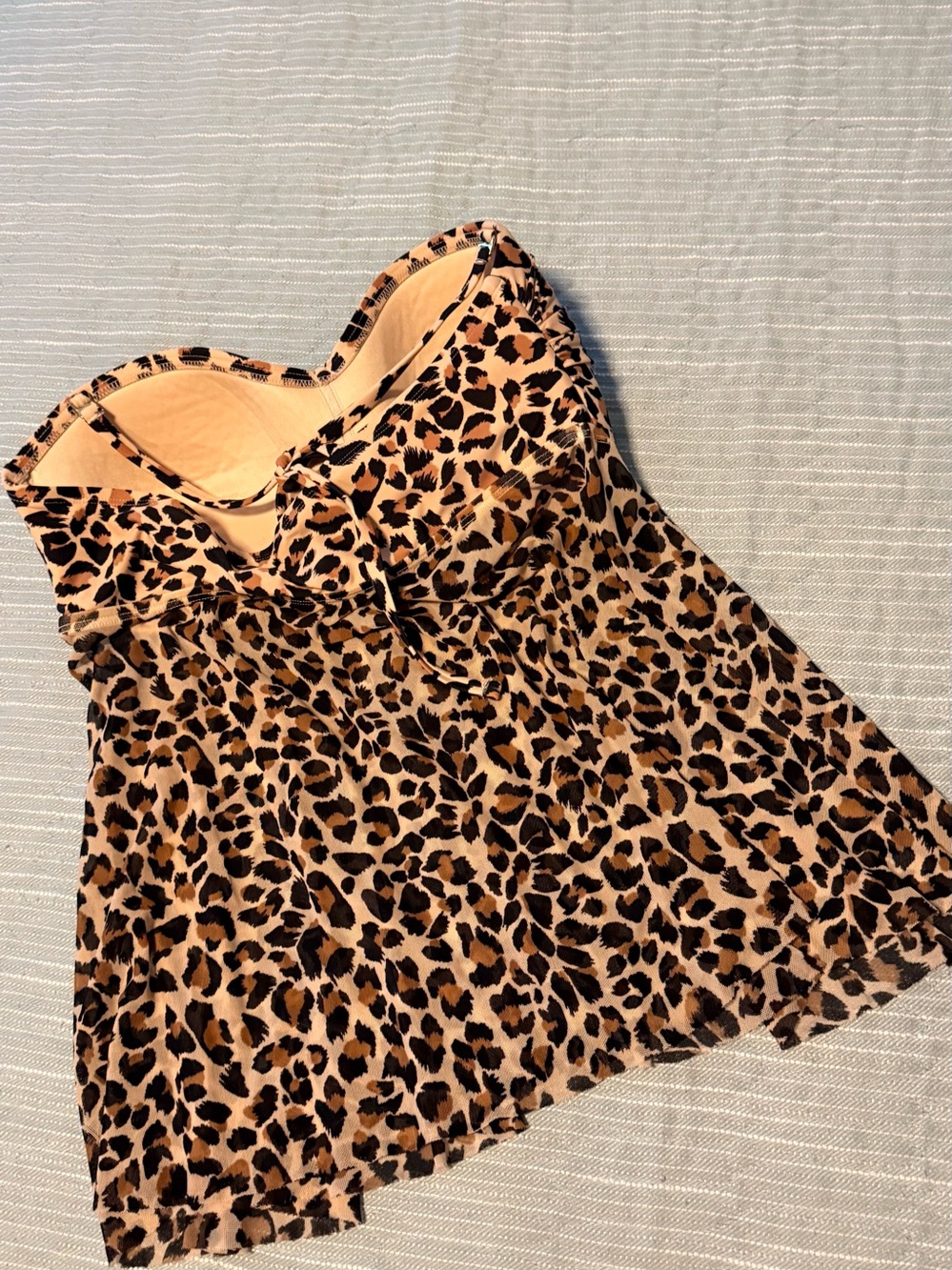 Strapless Leopard Print Bustier Top